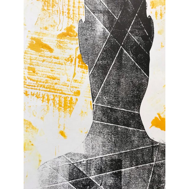 Abstract Pablo Pino - Hand Signed Abstract Linocut Print "Figura" by Spanish Artist For Sale - Image 3 of 6