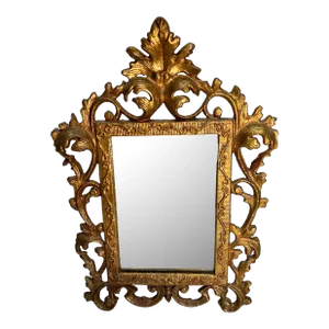 Gilded Cast Iron Frame Tabletop or Wall Mount Mirror