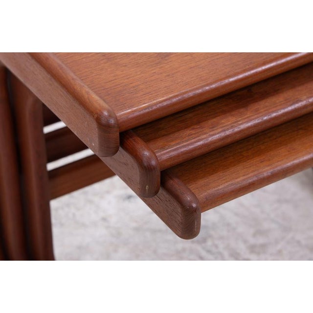 Mid-Century Danish Teak Nesting Tables, Set of 3 For Sale - Image 6 of 12