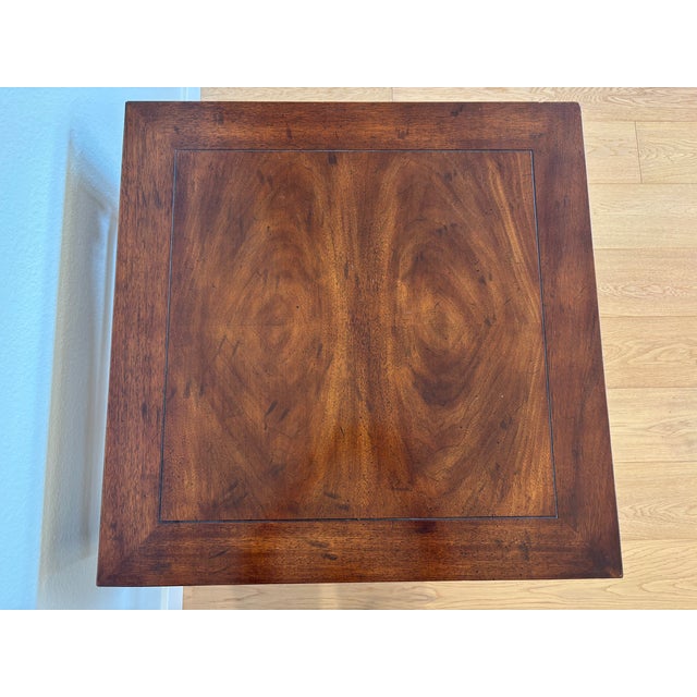 Elegant vintage Chinoiserie style Henredon side table has a wonderful bookmatched wood top and undeniably Henredon fine...