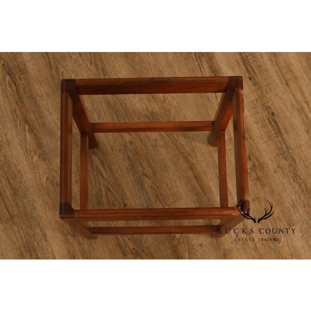 Chippendale Style Cherry Butler Tray Side Table For Sale - Image 4 of 18