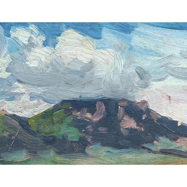 Realism Mountain Landscape Antique Oil Painting Original Soviet Art Ukrainian Artist Naake v.v. 16-21 1930s For Sale - Image 3 of 6