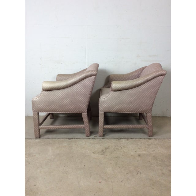 1960s Pair Polka Dot Pink Accent Chairs For Sale - Image 5 of 12