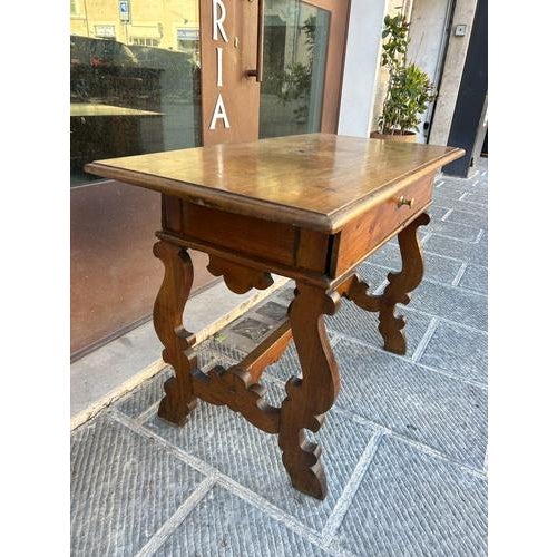 Antique Northern Italian Lyre-Shaped Writing Desk, 1600s For Sale - Image 4 of 7