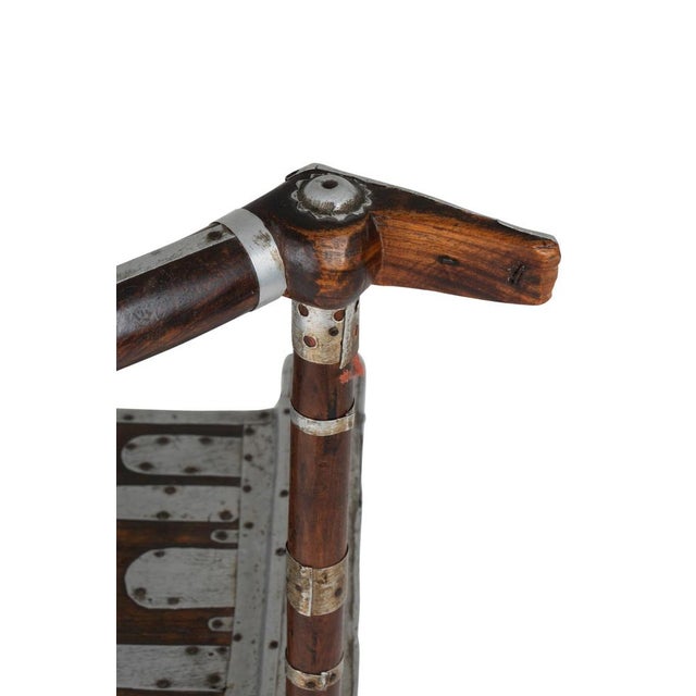 Metal 20th Century Chair with Hammered Metal Decoration For Sale - Image 7 of 12