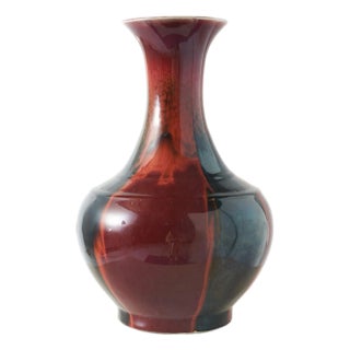 Decorative Red & Black Porcelain Vase For Sale