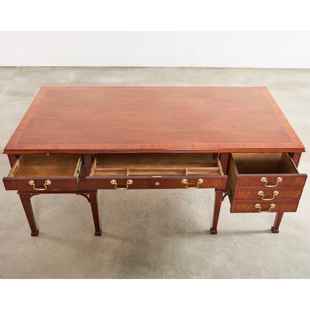 Traditional Baker Collector's Edition Georgian Mahogany Writing Table Desk For Sale - Image 3 of 18