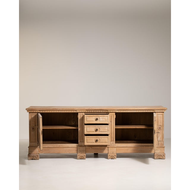 1970s Carved Brutalist Oak Buffet For Sale - Image 4 of 14