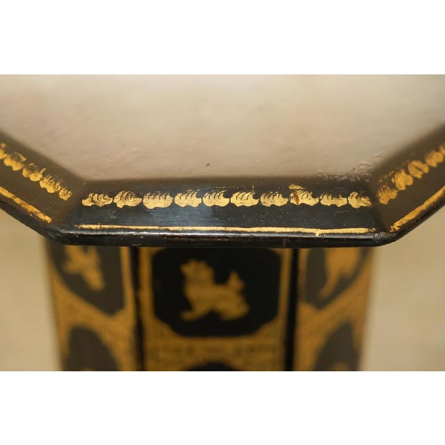 Antique Victorian Chinoiserie Lacquered Folding Side Table For Sale - Image 11 of 17