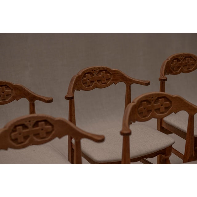 Vintage Dining Chair Set by Henning Kjærnulf, 1960s, Set of 6 For Sale - Image 9 of 12