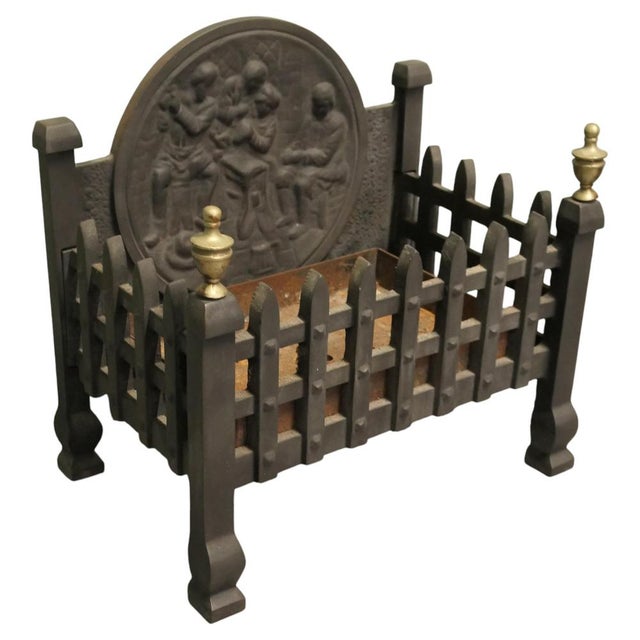 Metal Gothic Style Free-Standing Fire Basket, 1920 For Sale - Image 7 of 7