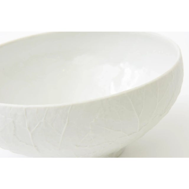 Vintage Hallmarked Heinrich Bavaria Porcelain White Bisque Bowl With Textured Organic Design MCM For Sale In Miami - Image 6 of 10