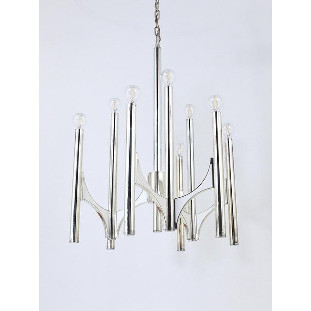 Mid-Century Italian Silver-Plated Chandelier by Gaetano Sciolari for Lightolier, 1960s For Sale - Image 16 of 18