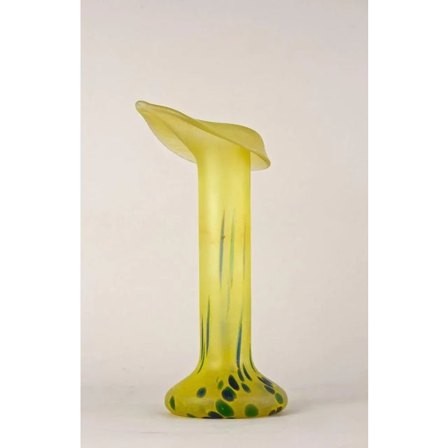 Art Nouveau Yellow Glass Vase, 1910s For Sale - Image 10 of 18