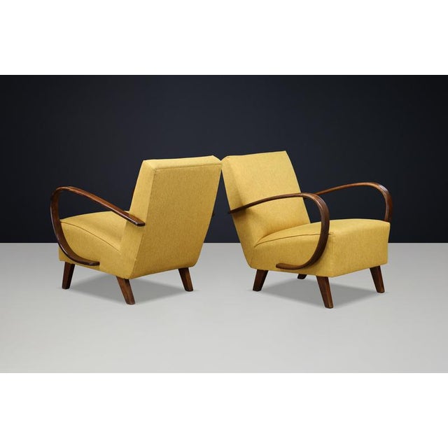 Brown Bentwood Lounge Chairs by Jindřich Halabala, Czechoslovakia, 1940, Set of 2 For Sale - Image 8 of 10