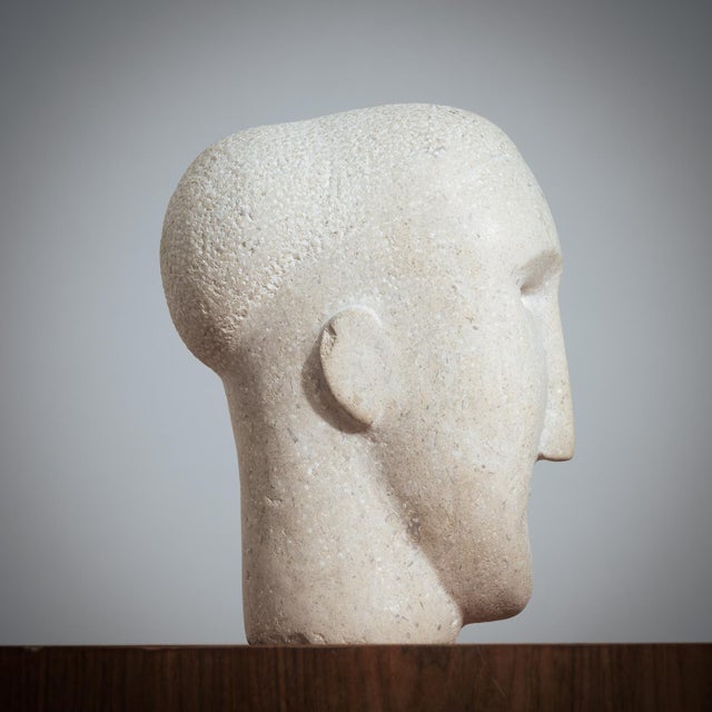 Modernist Bust Sculpture, 1980s, Sandstone For Sale - Image 4 of 15