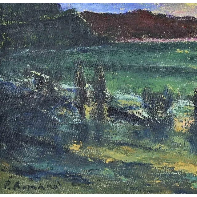 Oil on canvas realized by Pino Romanò (1934) in 1990s. Hand signed. Titled on rear. Very good condition. This piece is...