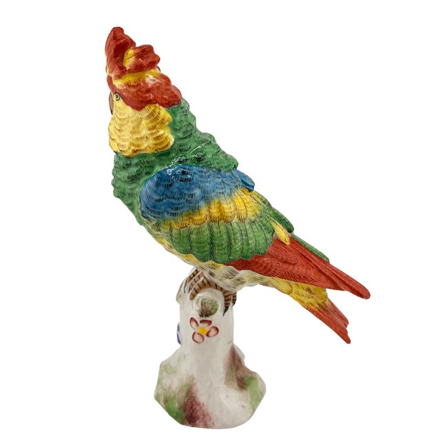 Mid 19th Century French Porcelain Parrot Sculpture, Porcelaine De Paris Bird Figure For Sale In Oklahoma City - Image 6 of 8