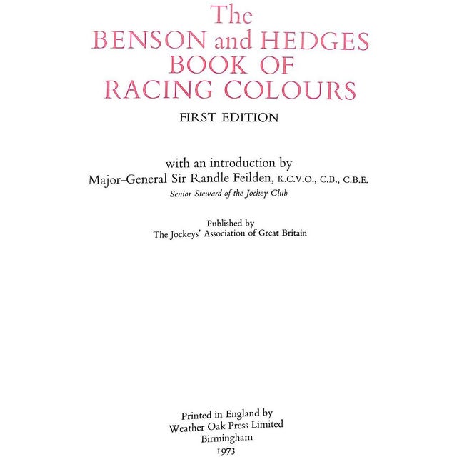 Traditional "The Benson and Hedges: Book of Racing Colours" 1973 For Sale - Image 3 of 12