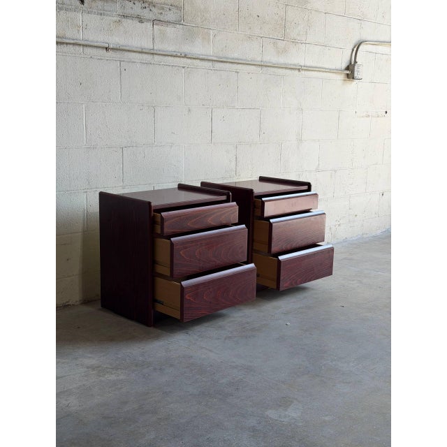 Wood Pair of Vintage Danish Modern Wooden Nightstands / Bedside Tables For Sale - Image 7 of 10