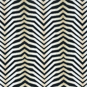 Schumacher X Neisha Crosland Arcure Epingle Fabric in Zebra Black