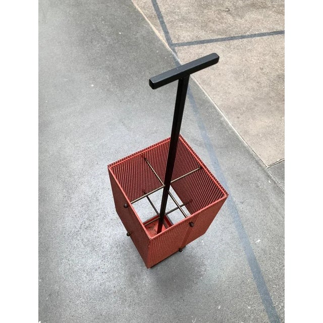 Metal Minimalist Perforated Steel Umbrella Stand, 1960s For Sale - Image 7 of 18