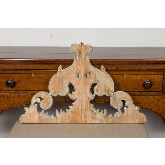 Rococo Italian Rococo Style 19th Century Painted Fragment with Carved Acanthus Leaves For Sale - Image 3 of 12