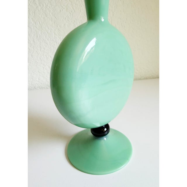 1930s 1920s Art Deco Mint Glass Vase For Sale - Image 5 of 9