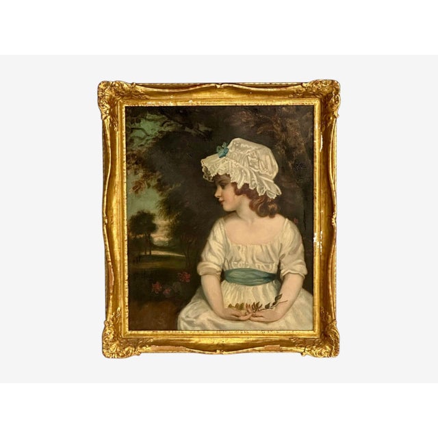 Oil Painting in a Newcomb-Mackin Frame, After Sir Joshua Reynolds, Portrait of Theophila Gwatkin After Sir Joshua...