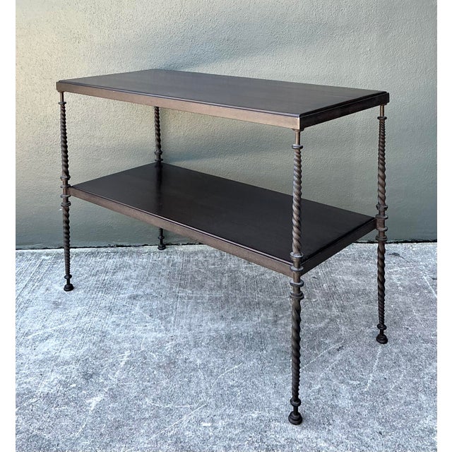 Mid-Century Modern Vintage Twisted Wrought Iron Console Table For Sale - Image 3 of 12