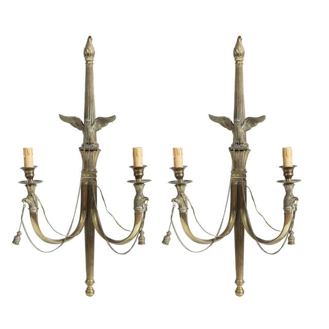 Gold Wall Lights, Set of 2 For Sale - Image 8 of 8