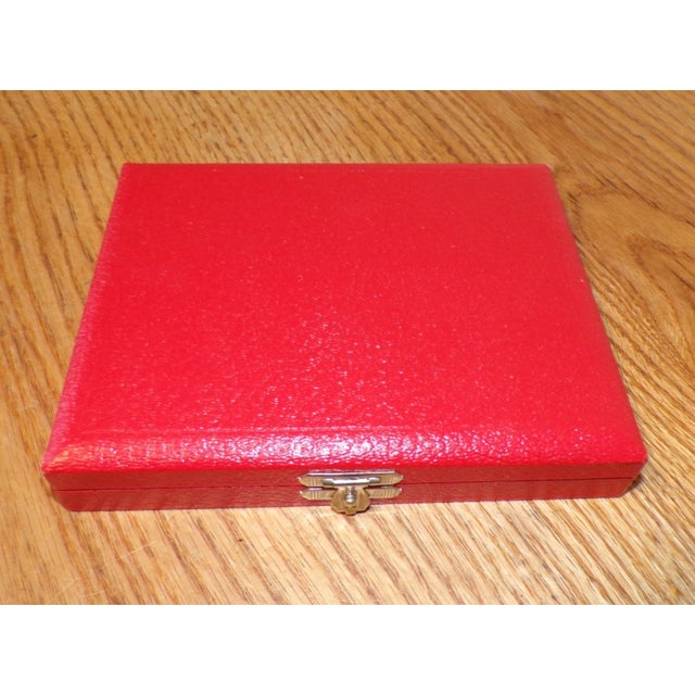 Mid-Century Modern 1960s Box of 6 Frigast Sterling Silver Demitasse Spoons Set, Gold Wash, Guilloche Enamel For Sale - Image 3 of 6