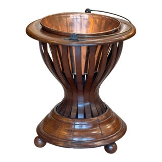 Mid 19th Century Classical Form Mahogany, Brass and Copper Peat Bucket For Sale