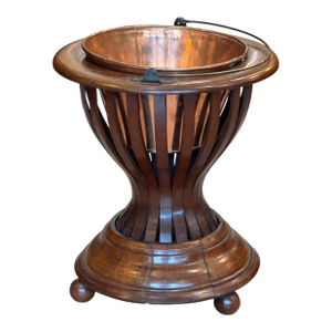 Mid 19th Century Classical Form Mahogany, Brass and Copper Peat Bucket