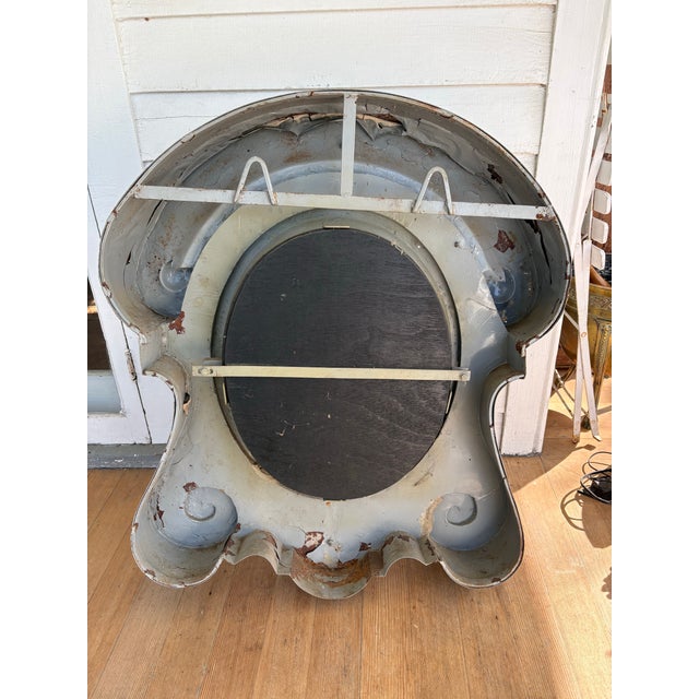 Metal Antique French Zinc Dormer Window Mirror For Sale - Image 7 of 7