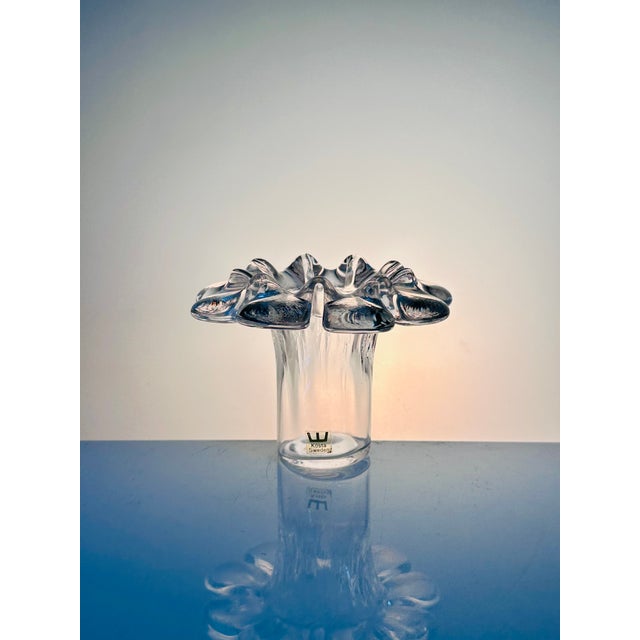Handmade Crinoline Vase in Crystal Glass by Göran Wärff & Ann Wärff for Kosta Boda, Sweden, 1970s For Sale - Image 11 of 11