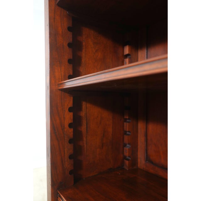 Brown Mahogany Continental Style 2 Drawer 2 Door Tall Bookcase For Sale - Image 8 of 16