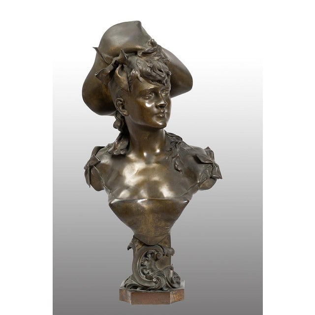 Brown Antique 19th Century Bronze Sculpture Depicting an Allegory of Beauty from A. Nelson, France For Sale - Image 8 of 8