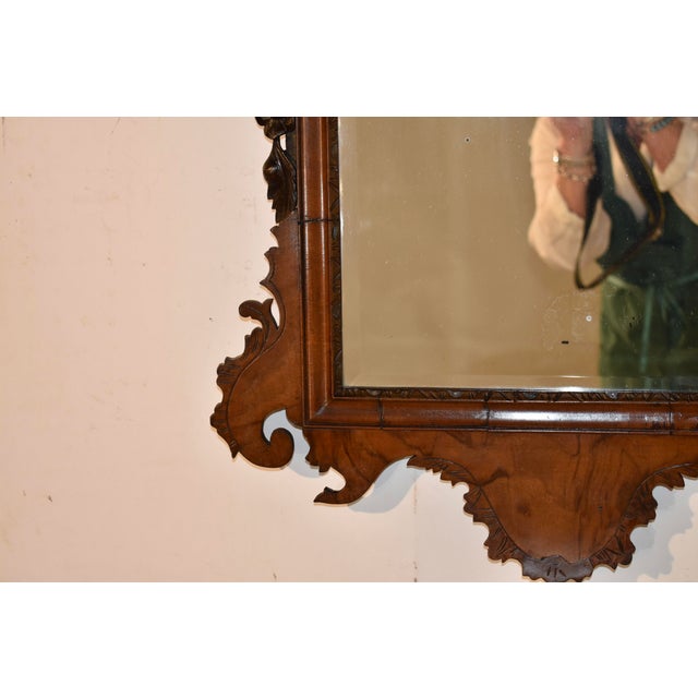 18th Century 18th Century Burl Walnut Chippendale Mirror For Sale - Image 5 of 9