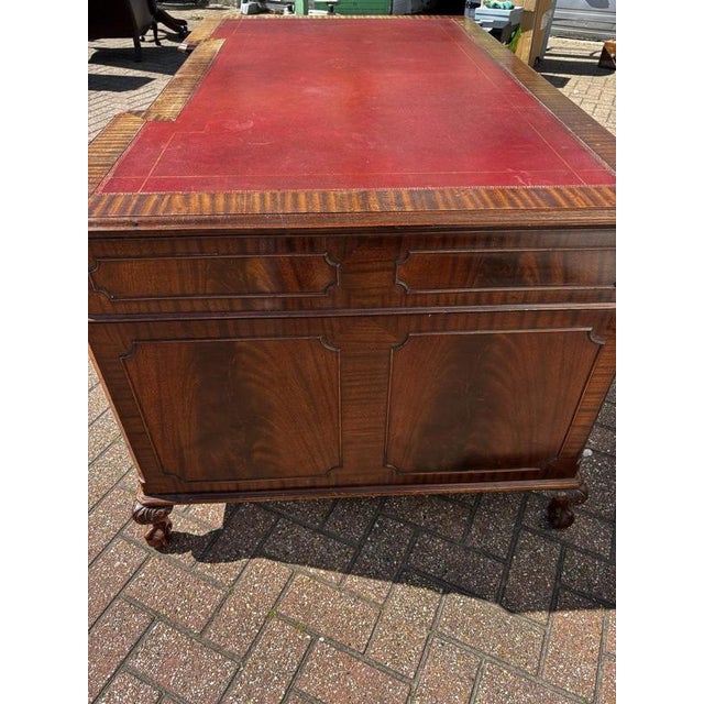 Large Mahogany Twin Pedestal Desk For Sale - Image 10 of 16
