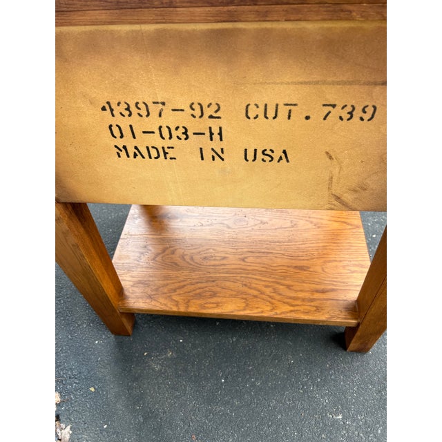 Broyhill Attic Heirlooms Farmhouse Oak Side Table For Sale - Image 12 of 12