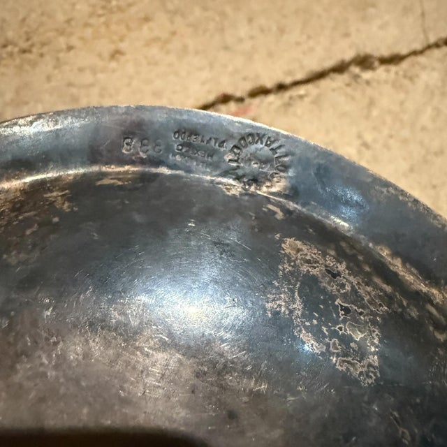 Metal 1960s Los Castillo Bird Dish Silver Plate & Stone Taxco Mexico For Sale - Image 7 of 9