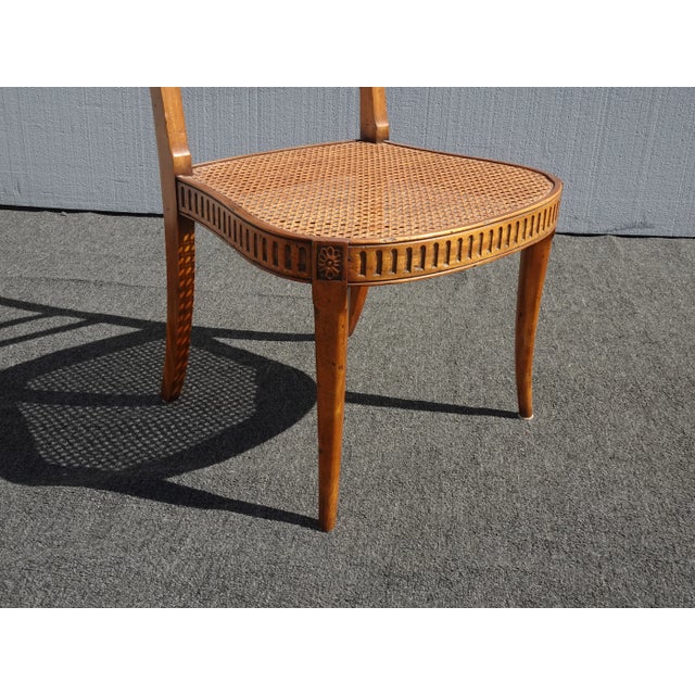 Vintage Alfonso Marina Ornate Cane Chair W White Cushion For Sale - Image 10 of 13