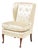 Floral Silk Upholstered Wingback Slipper Chair For Sale