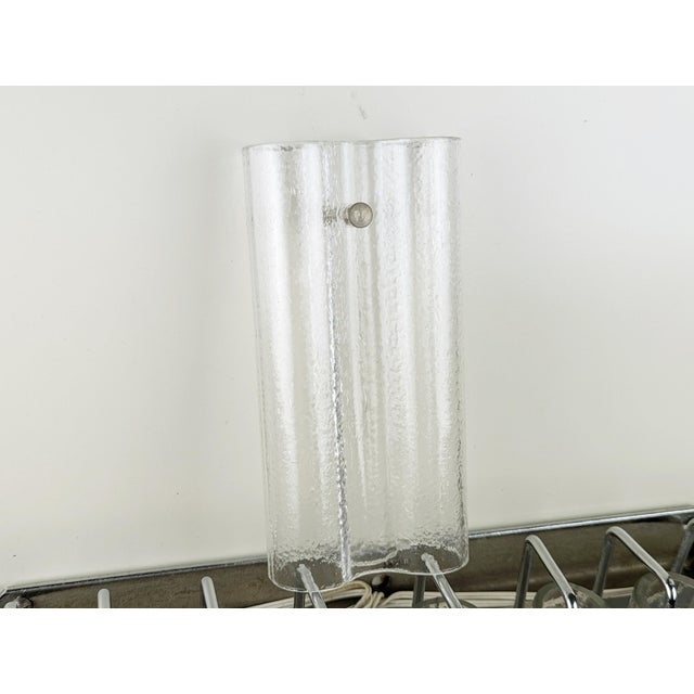 Silver Italian Sconce in Clear Molded Glass and Chrome-Plated Metal, 1970s For Sale - Image 8 of 16
