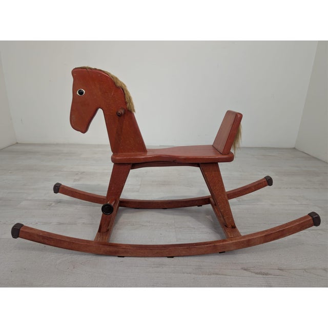 Vintage Wooden Rocking Horse, 1963 For Sale - Image 6 of 15