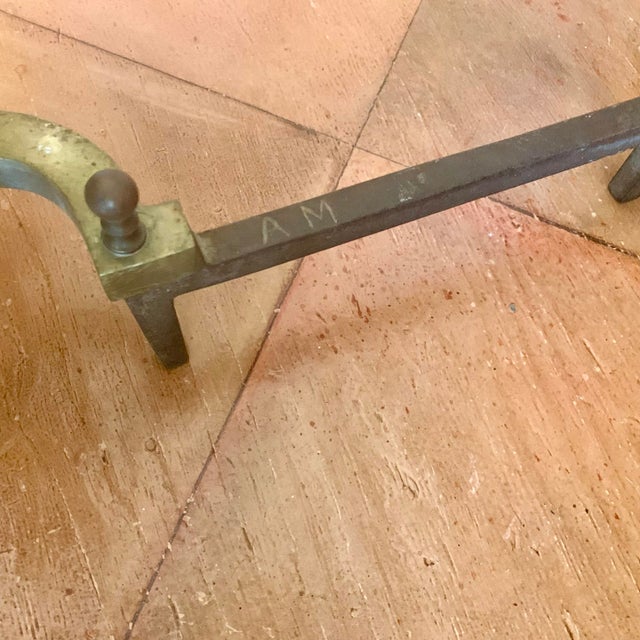 Antique Brass Galleon Ship Andirons For Sale - Image 12 of 14