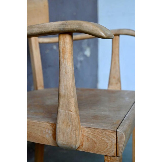 1950s Patinated Wood Desk Chair, France, 1950 For Sale - Image 5 of 13