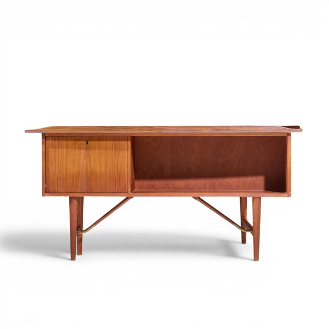 Wood Peter Løvig Nielsen Mid Century Danish Teak Boomerang Desk For Sale - Image 7 of 10