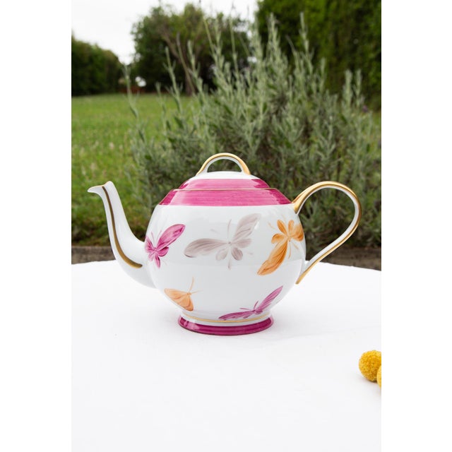Early 21st Century Hand-Painted Limoges Porcelain Tea Service by Marie Daage, 2000s, Set of 20 For Sale - Image 5 of 15